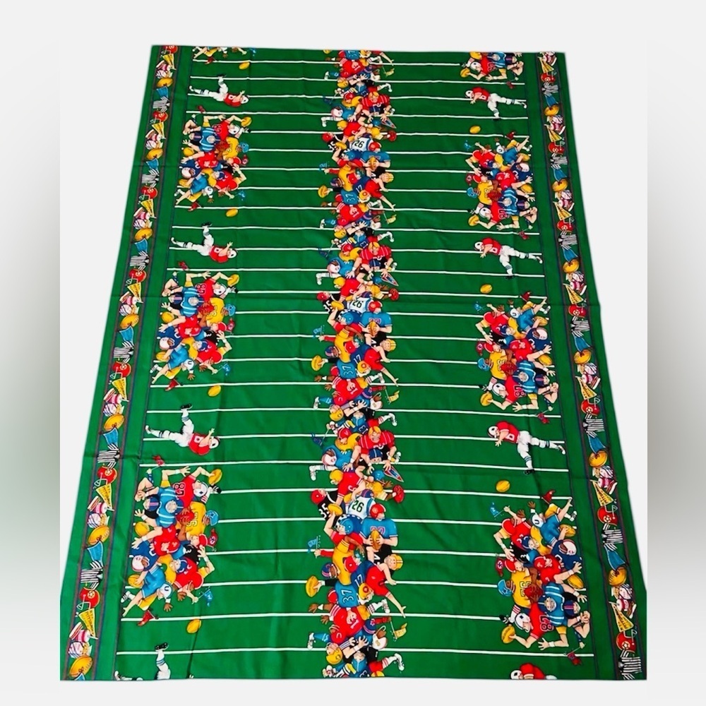 Vintage Fashion Industries 1995 Football Party Tablecloth 60" x 80"